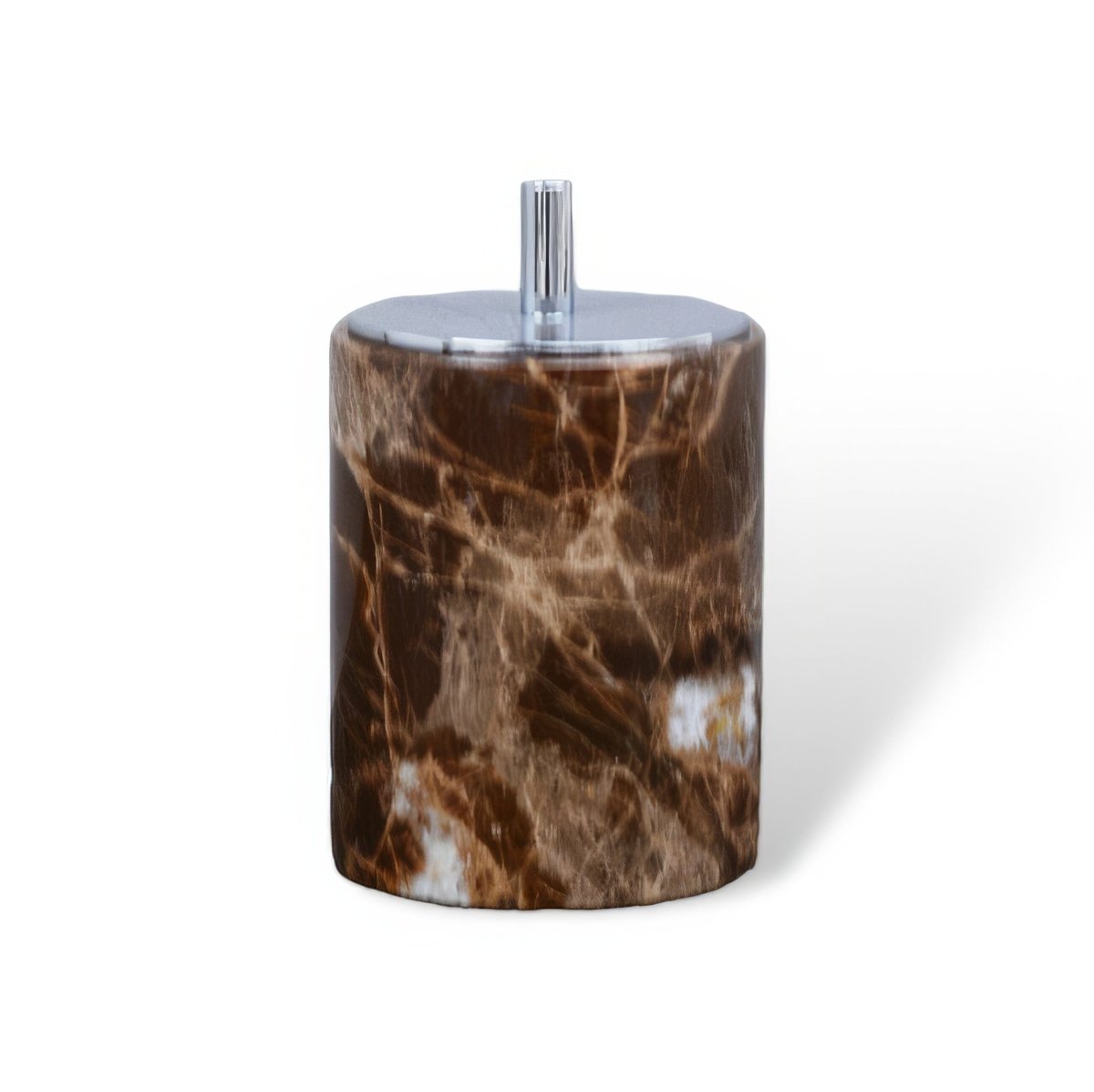 Bathroom Accessories Marble Look, Soap Dispenser, Toothbrush Holder, Soap Dish, Tissue Box, Bathroom Tray in Dark Brown_11