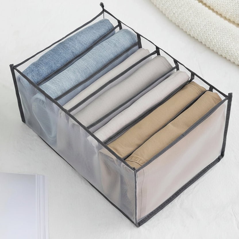 Drawer Organizer for Underwear, Wardrobe Organisers with Grid Compartments, Fabric Clothes Organiser for Socks and Bras_18