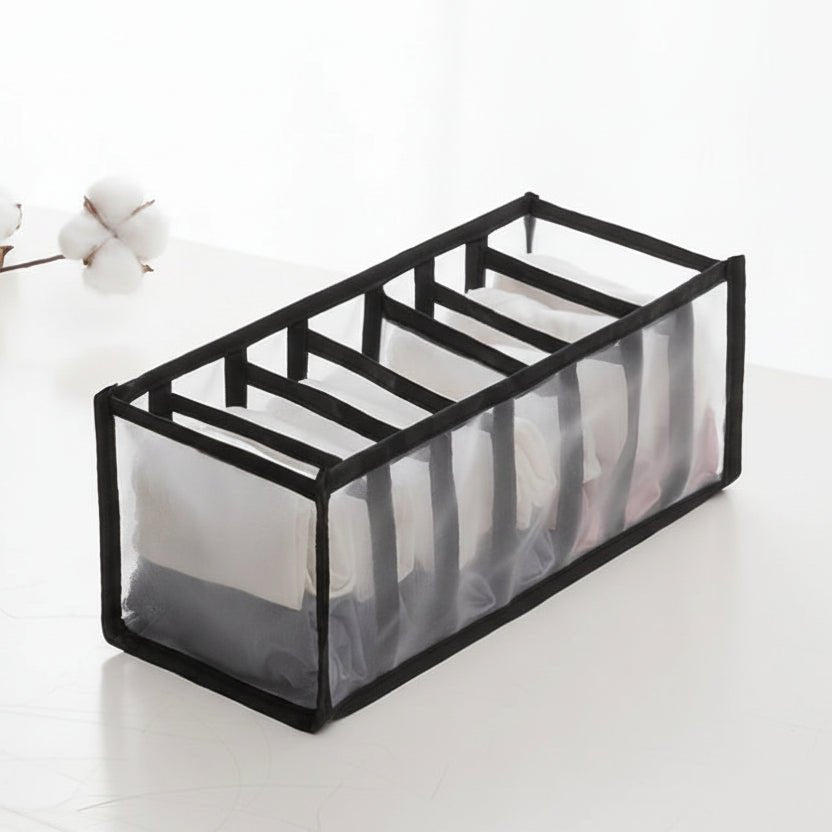 Drawer Organizer for Underwear, Wardrobe Organisers with Grid Compartments, Fabric Clothes Organiser for Socks and Bras_21