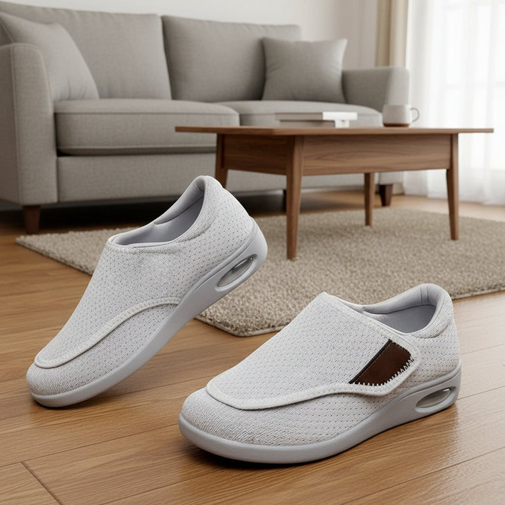 Diabetic Walking Shoes for Wide Feet, Orthopaedic Shoes with Adjustable Fit, Lightweight Extra Wide Fit Shoes