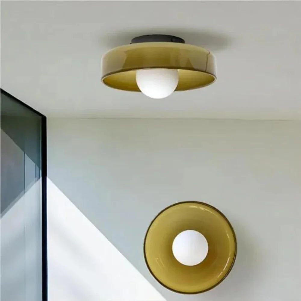 OliveGlow | Elegant Modern Glass Disc LED Wall Ceiling Light 2