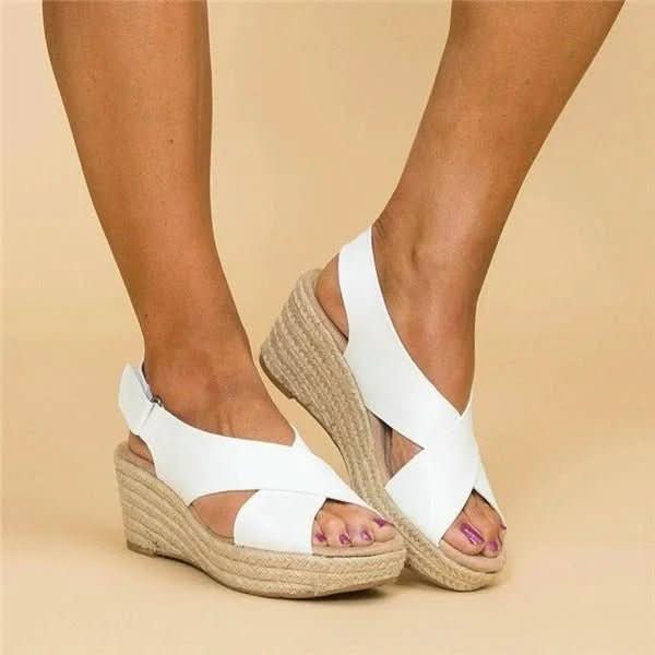 Ladies Wedge Sandals, Leather Summer Sandals for Walking