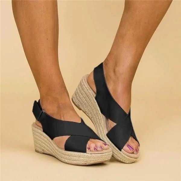Ladies Wedge Sandals, Leather Summer Sandals for Walking – image 6