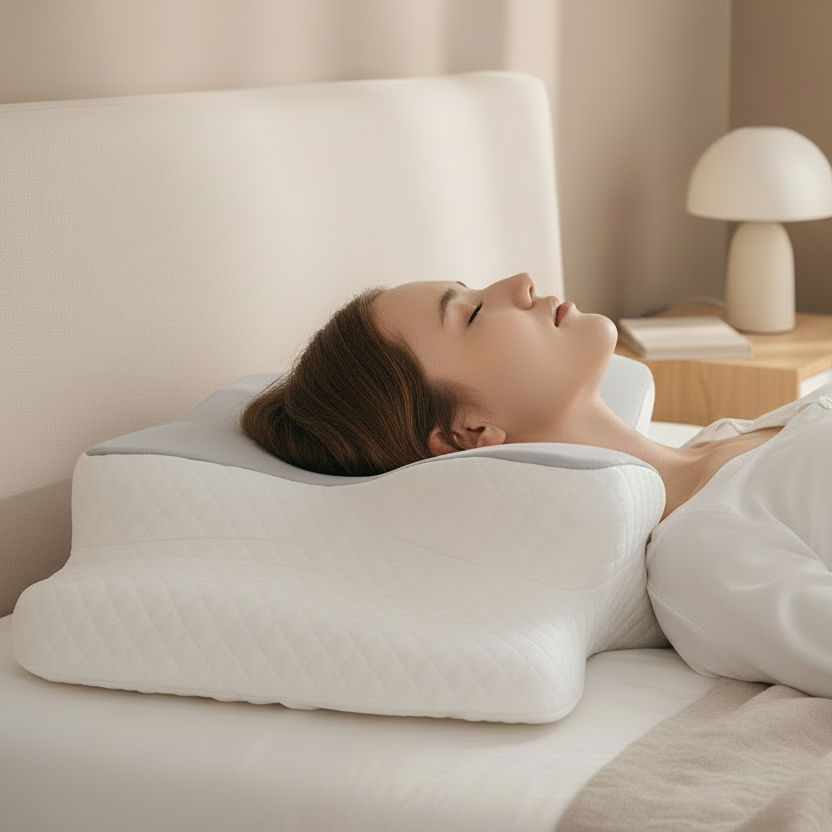 Memory Foam Pillow for Neck Pain, Orthopaedic Pillow for Side Sleepers, Cervical Support Pillow with Washable Cover_02