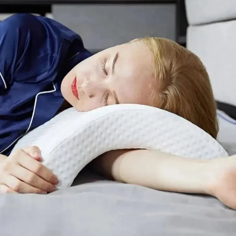 U Shaped Memory Foam Pillow, Neck Pillow for Bed and Sofa, Ergonomic Reading Pillow with Neck and Hand Support_00