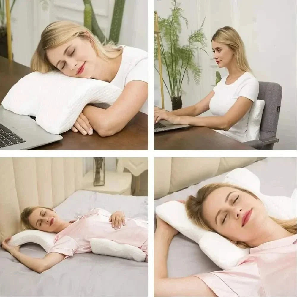 U Shaped Memory Foam Pillow, Neck Pillow for Bed and Sofa, Ergonomic Reading Pillow with Neck and Hand Support_02