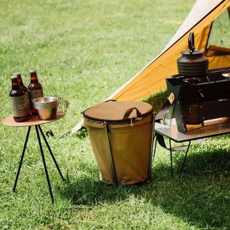 Outdoor Bin for Camping, Collapsible Camping Bin 20 Litre with PVC Lining, Camping Equipment for Festivals and BBQ_01