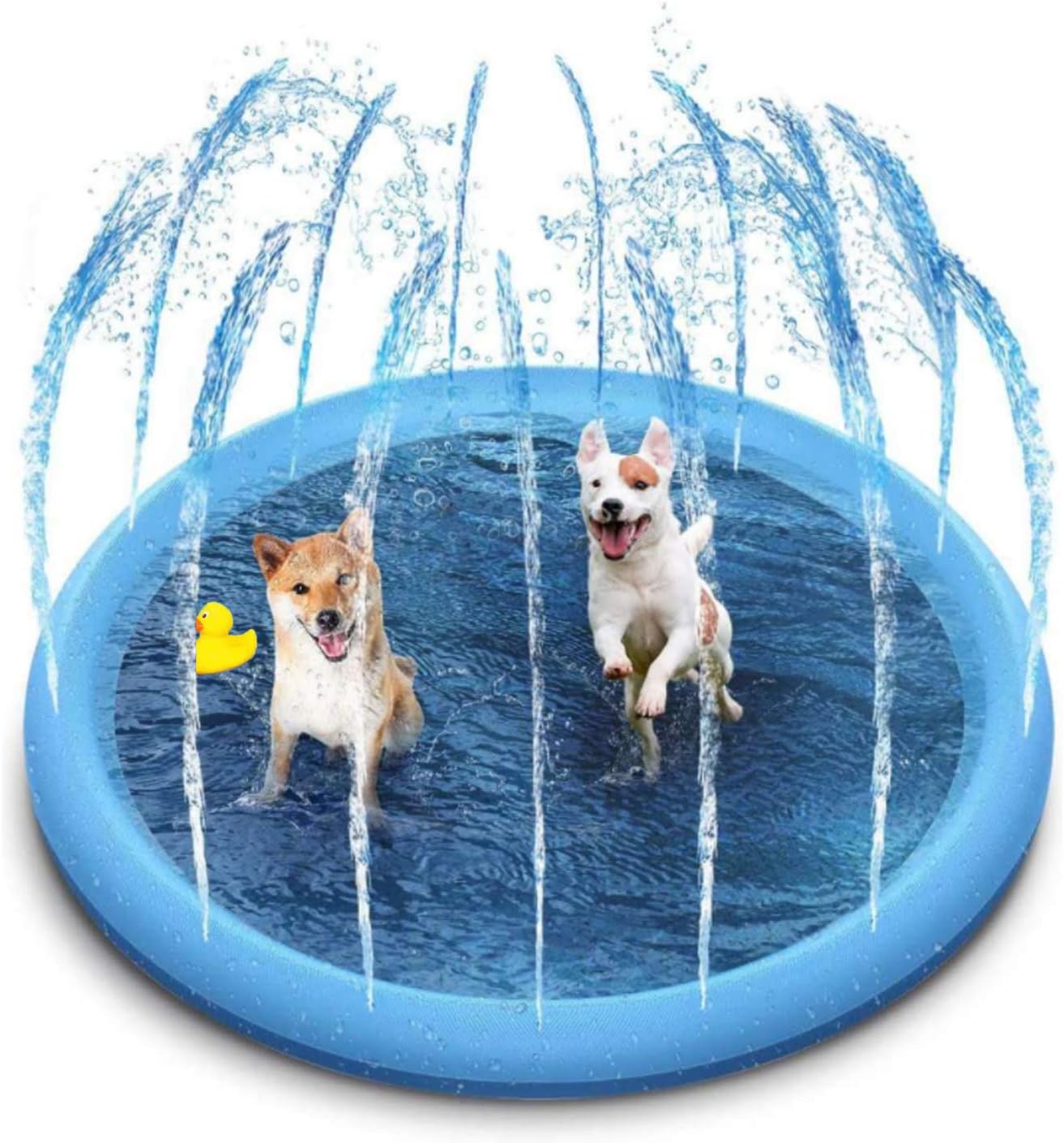 Outdoor Dog Splash Pad | 60/67 Inch Cooling Mat with Sprinkler | Non-Slip Surface for Safe Water Play