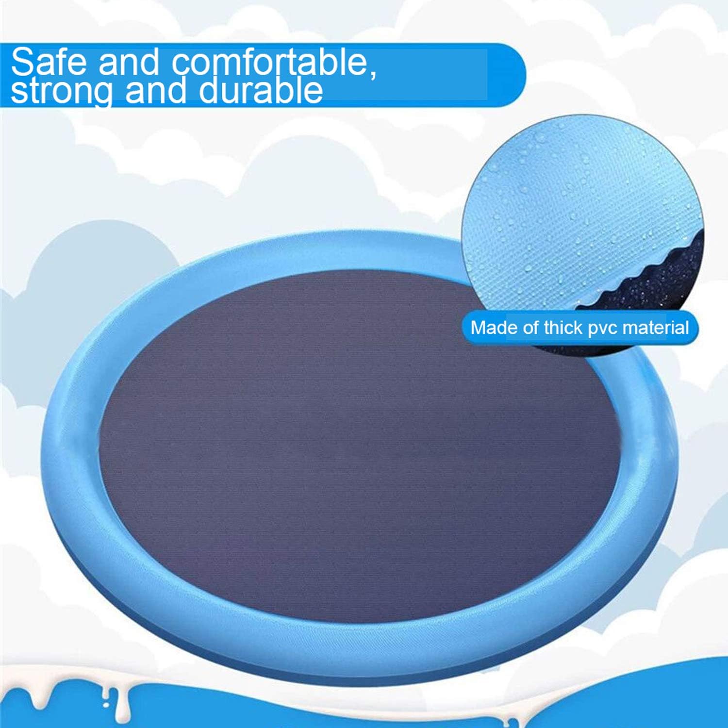 Outdoor Dog Splash Pad | 60/67 Inch Cooling Mat with Sprinkler | Non-Slip Surface for Safe Water Play 3