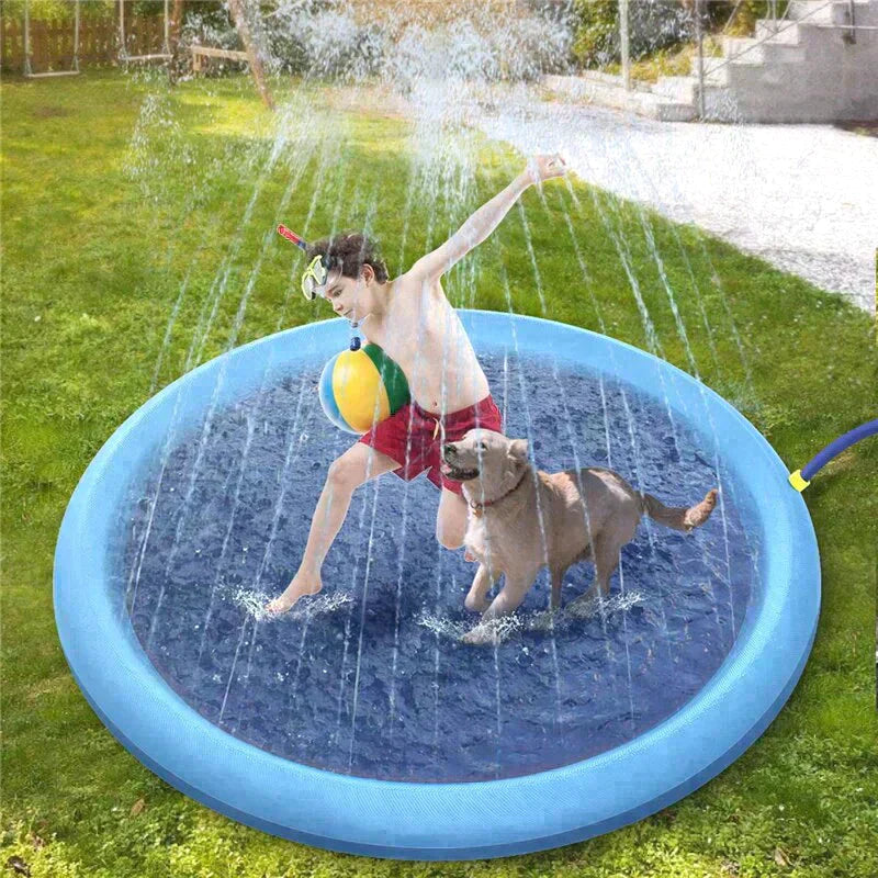 Outdoor Dog Splash Pad | 60/67 Inch Cooling Mat with Sprinkler | Non-Slip Surface for Safe Water Play 4