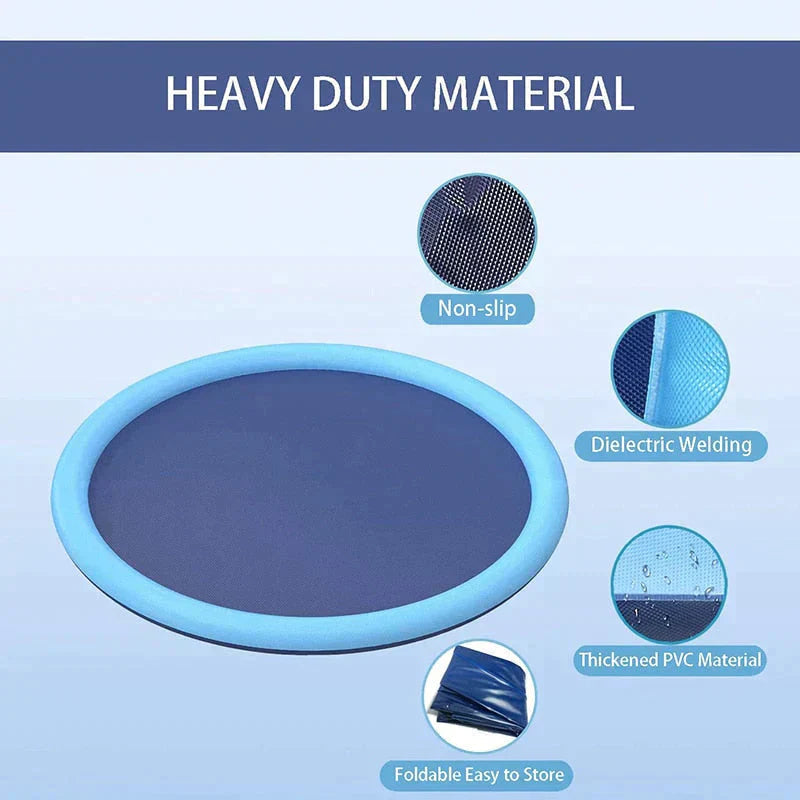 Outdoor Dog Splash Pad | 60/67 Inch Cooling Mat with Sprinkler | Non-Slip Surface for Safe Water Play 6