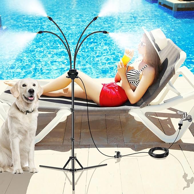Outdoor Misting System | Adjustable Water Mister with Durable Tripod | Efficient Cooling for Patios and Lawns