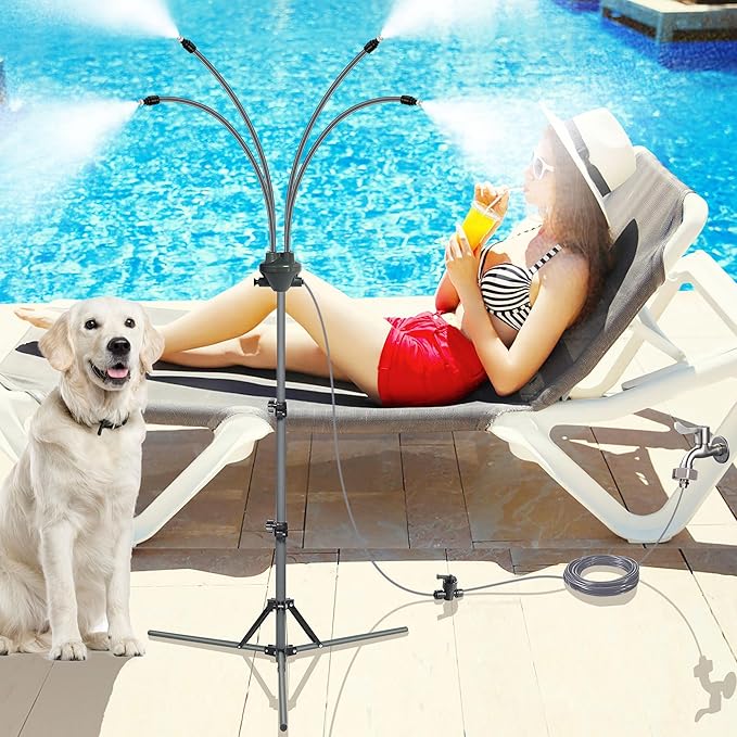 Outdoor Misting System | Adjustable Water Mister with Durable Tripod | Efficient Cooling for Patios and Lawns 6