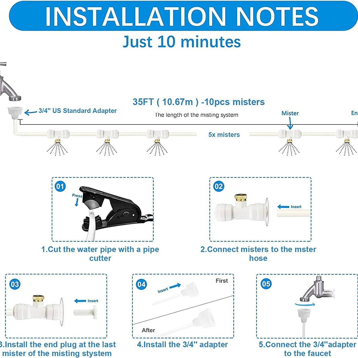 Outdoor Misting System | Quick Setup for Efficient Cooling in Gardens and Patios 8