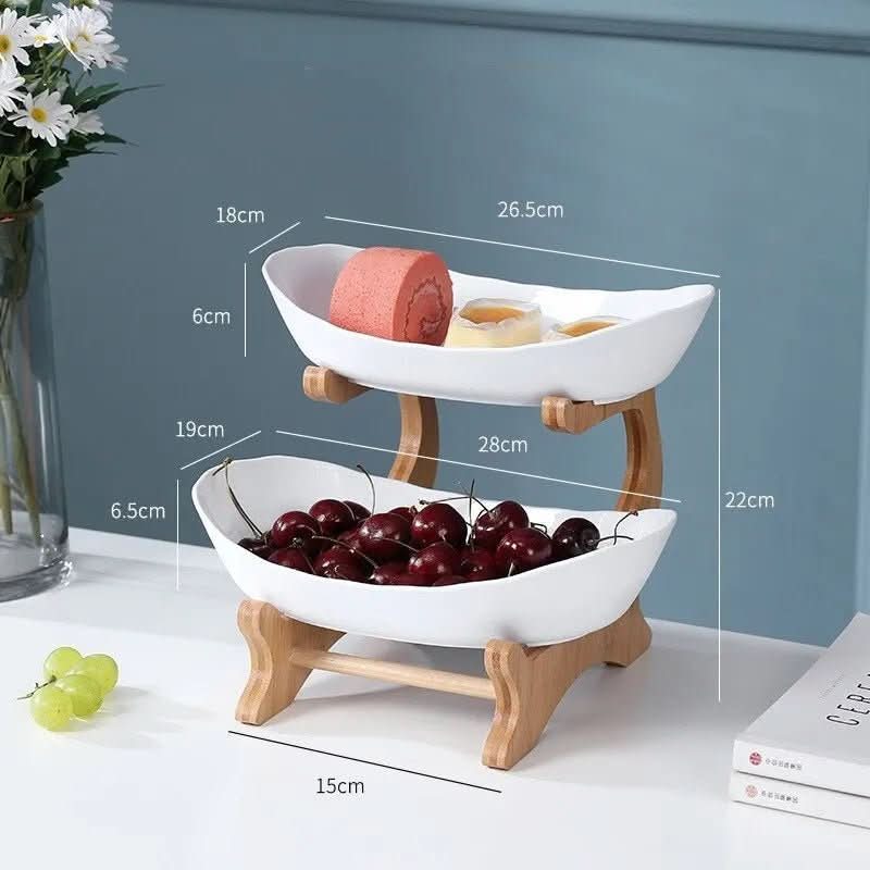 Elegant Fruit Bowl 2 or 3 Tier, Vegetable Rack for Kitchen Storage – image 5