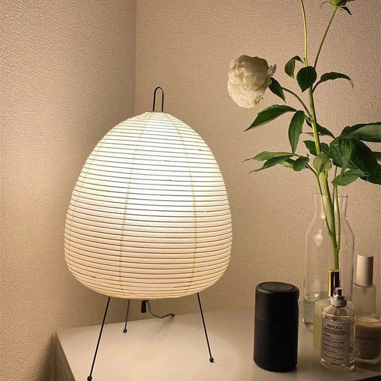 Table Lamp, Rice Paper Lamp with Iron Base, Retro Small Table Lamp for Living Room and Bedroom Mood Lighting_04