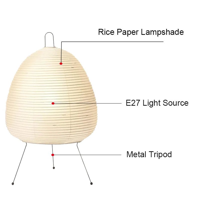 Table Lamp, Rice Paper Lamp with Iron Base, Retro Small Table Lamp for Living Room and Bedroom Mood Lighting_08