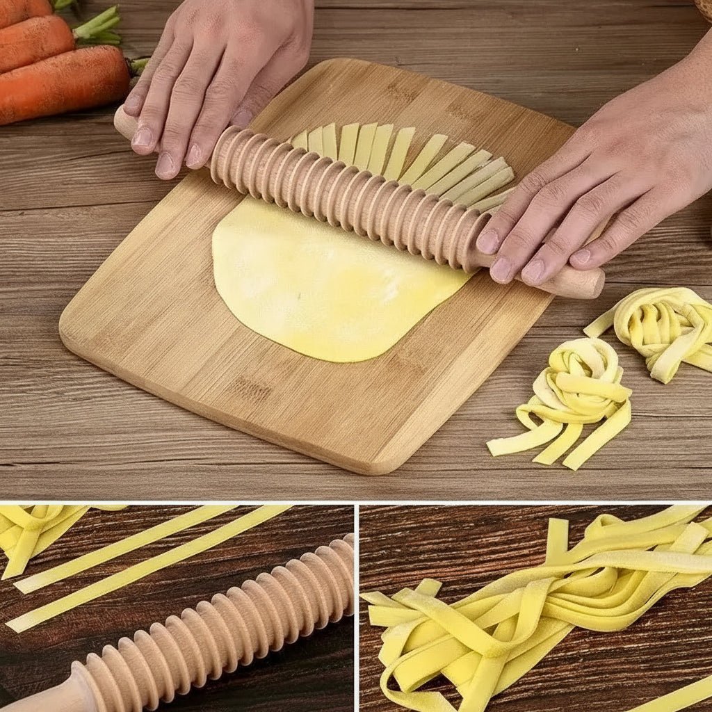 Gnocchi Board and Wooden Pasta Board Set, Pasta Making Kit with Gnocchi Paddle and Ravioli Mould, Wooden Kitchen Tools_02