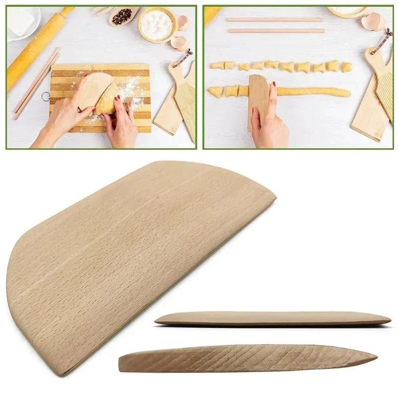Gnocchi Board and Wooden Pasta Board Set, Pasta Making Kit with Gnocchi Paddle and Ravioli Mould, Wooden Kitchen Tools_06