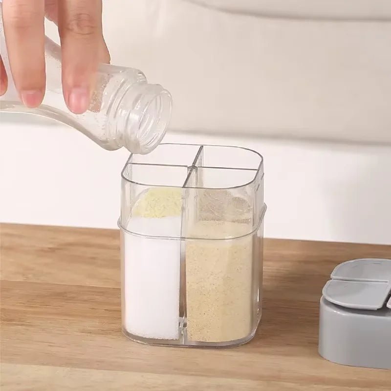 Travel Spice Container 4 in 1, Spice Dispenser with 4 Compartments, Portable Spice Storage for Camping Cooking_05