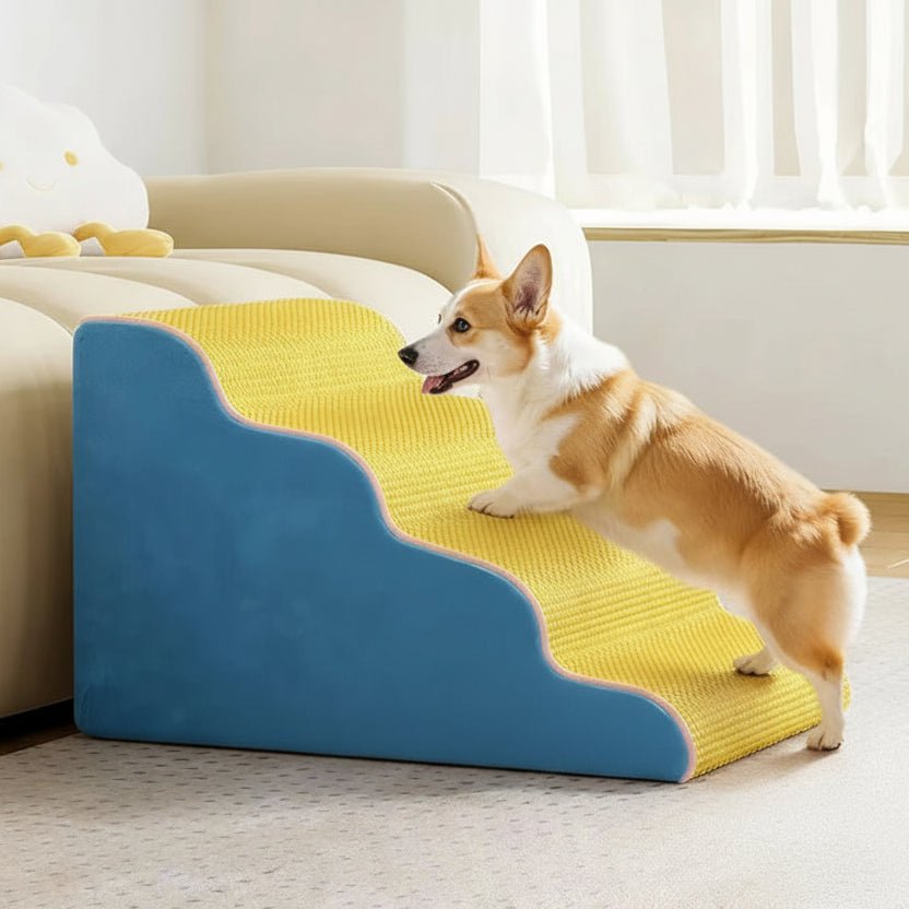 Dog Ramp for Bed and Sofa, Memory Foam Dog Steps for Bed, Dog Stairs for Large Dogs with Removable Cover_01