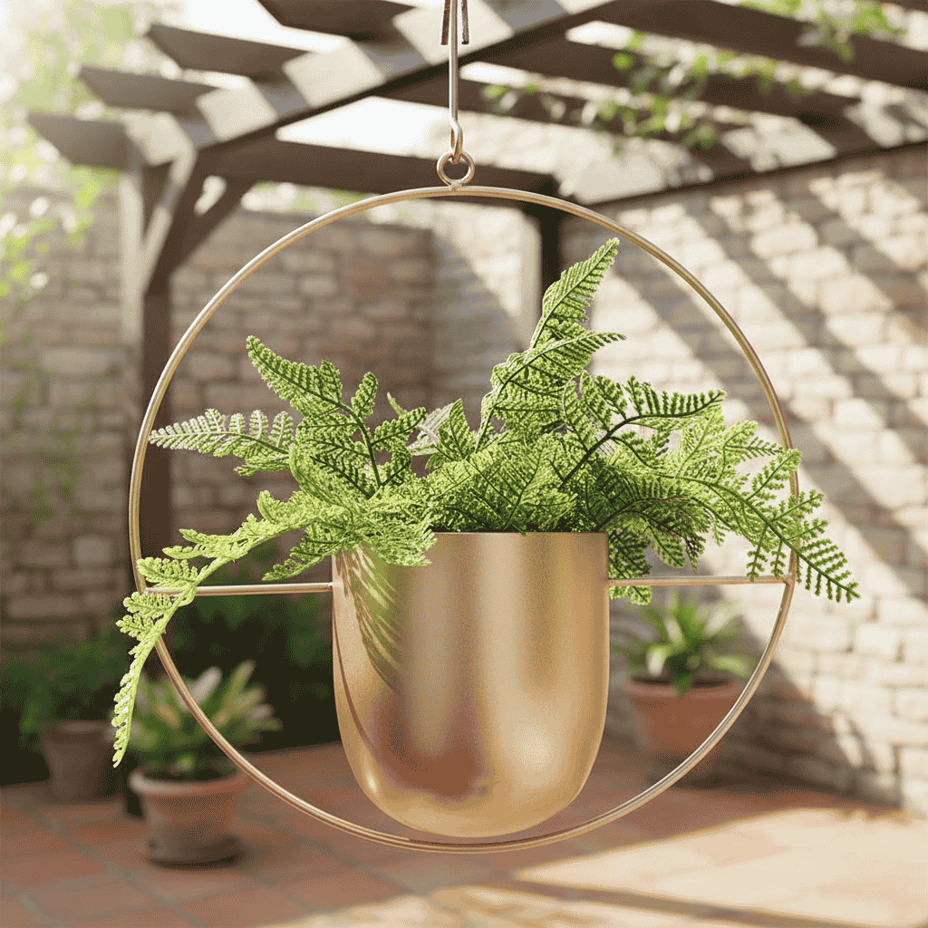 Plant Hangers for Wall, Minimalist Iron Plant Pot Hanger with Adjustable Chain, Hanging Plant Holder for Indoor Plants