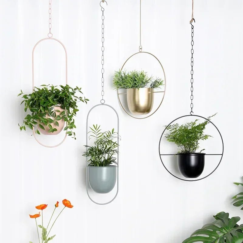 Plant Hangers for Wall, Minimalist Iron Plant Pot Hanger with Adjustable Chain