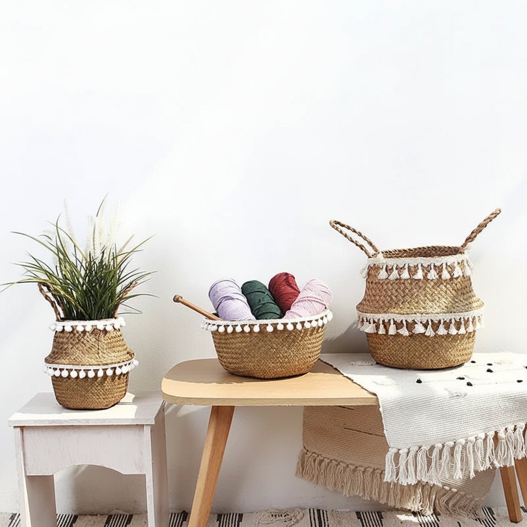 Wicker Baskets, Handmade Foldable Willow Basket for Plants – image 5