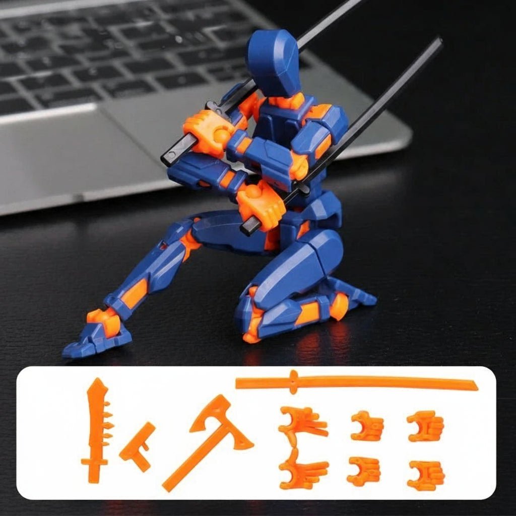 3D Printed Action Figure 14 cm, Articulated Robot Toy, Paintable 3D Printed Toy for Collectors and Display_06