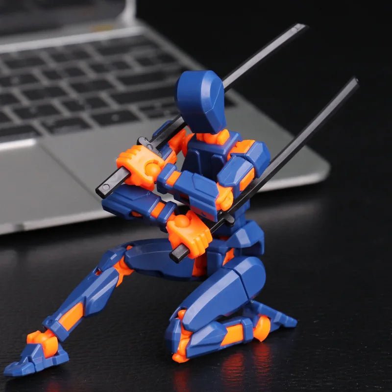 3D Printed Action Figure 14 cm, Articulated Robot Toy, Paintable 3D Printed Toy for Collectors and Display_04