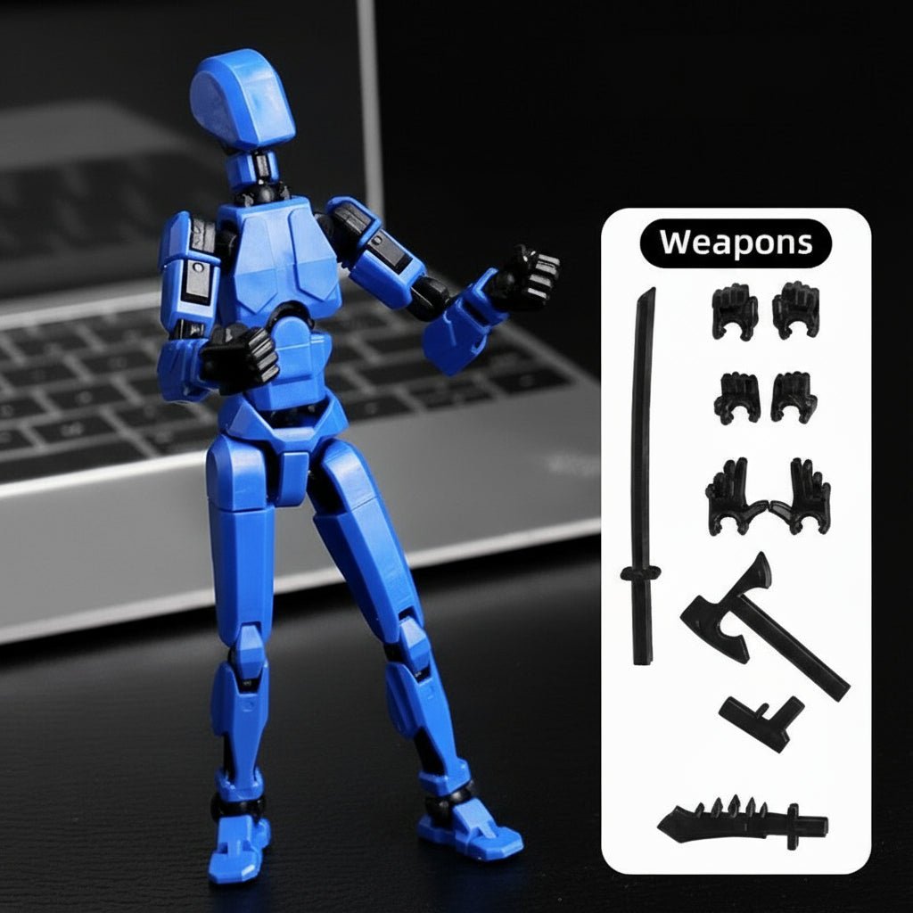 3D Printed Action Figure 14 cm, Articulated Robot Toy, Paintable 3D Printed Toy for Collectors and Display_07