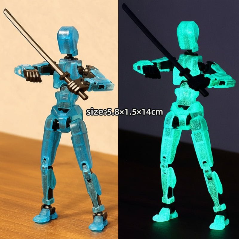 3D Printed Action Figure 14 cm, Articulated Robot Toy, Paintable 3D Printed Toy for Collectors and Display_09