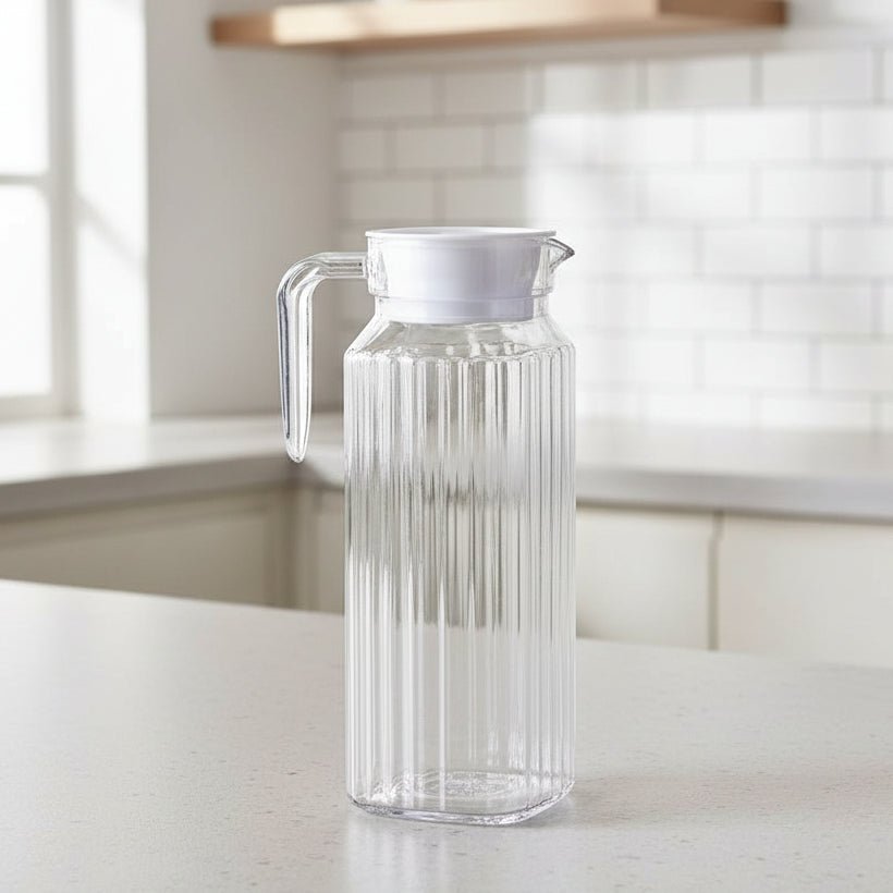 Water Jug 1.1 L, Plastic Jug with Ergonomic Handle, Juice Jug for Iced Tea and Flavoured Drinks_00