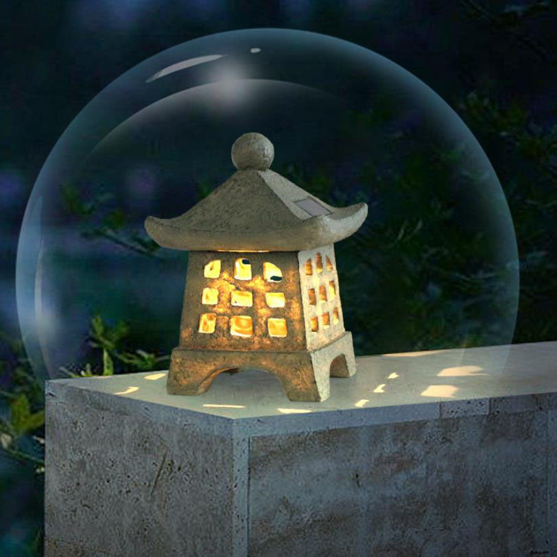 PagodaGlow | Stylish Vintage Outdoor Solar Lantern Light for Garden 6