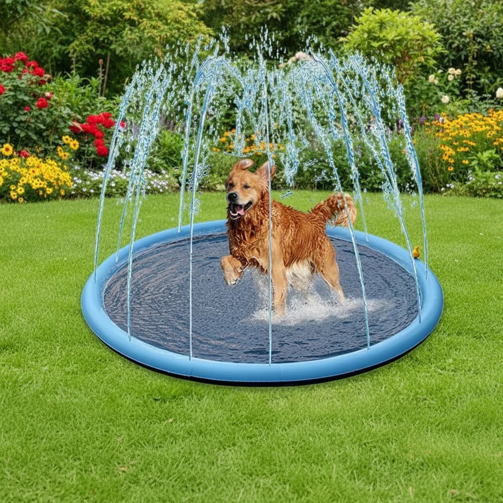 Water Mat for Dogs, Dog Sprinkler Splash Mat for Garden, Interactive Dog Toy, Water Play Mat for Hot Days_00