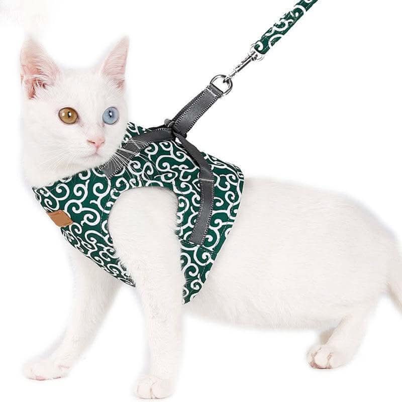 Cat Harness and Lead, Escape Proof Kitten Harness Vest with Leash, Breathable Mesh Cat Accessories for Walking_04