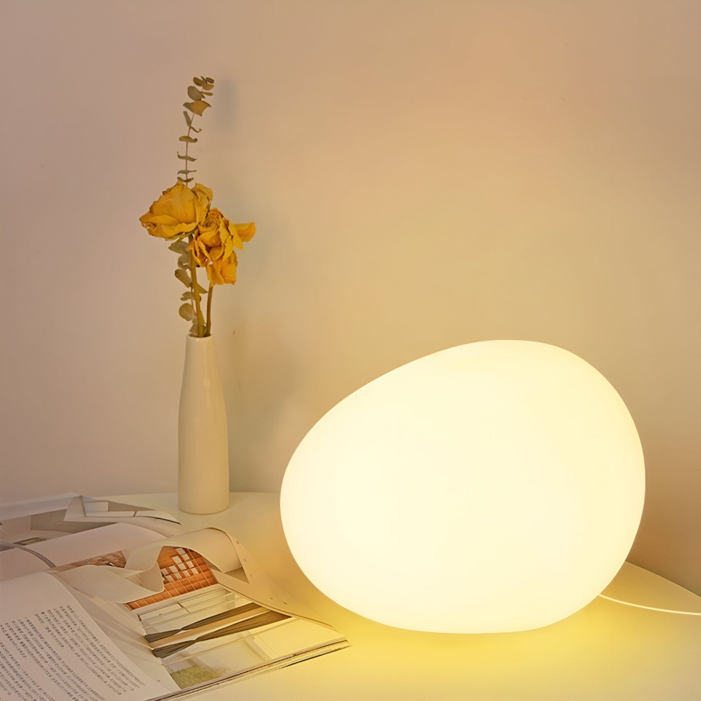 PebbleGlow | Elegant Nature-Inspired LED Table Lamp for Living Room 3