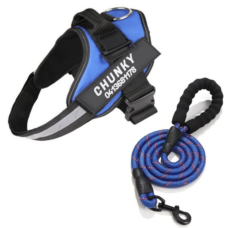 Personalised Dog Harness with Name, Reflective No Choke Dog Harness with Handle for Small and Large Dogs_05