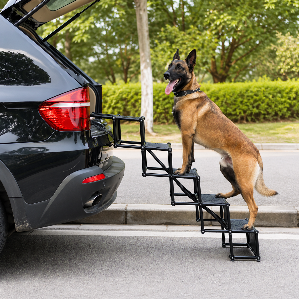 Pet Access | Foldable Dog Steps for Cars with Non-Slip Surface | 5-Step Design for Safe Vehicle Entry 5