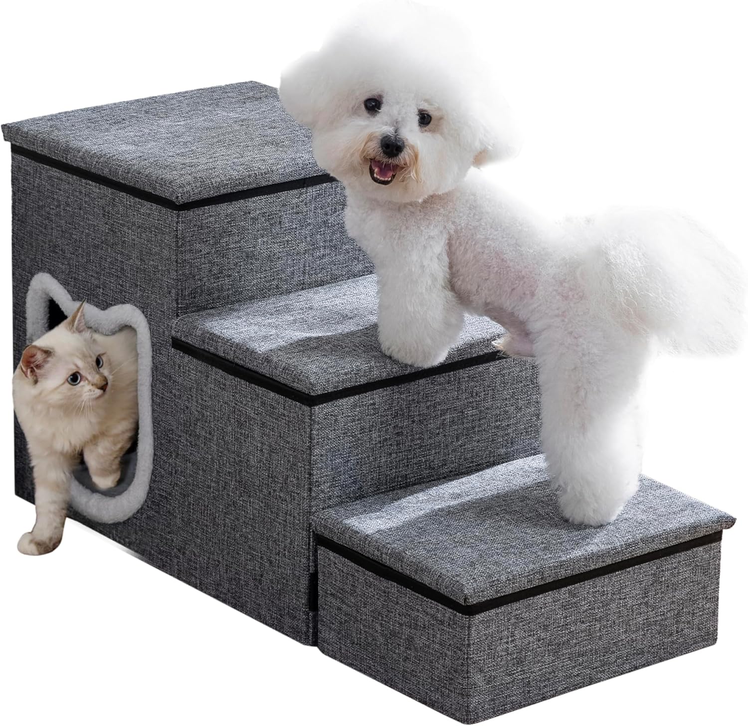 Pet Haven | 3-Step Dog Stairs for Bed with Non-Slip Design | Easy Access for Pets