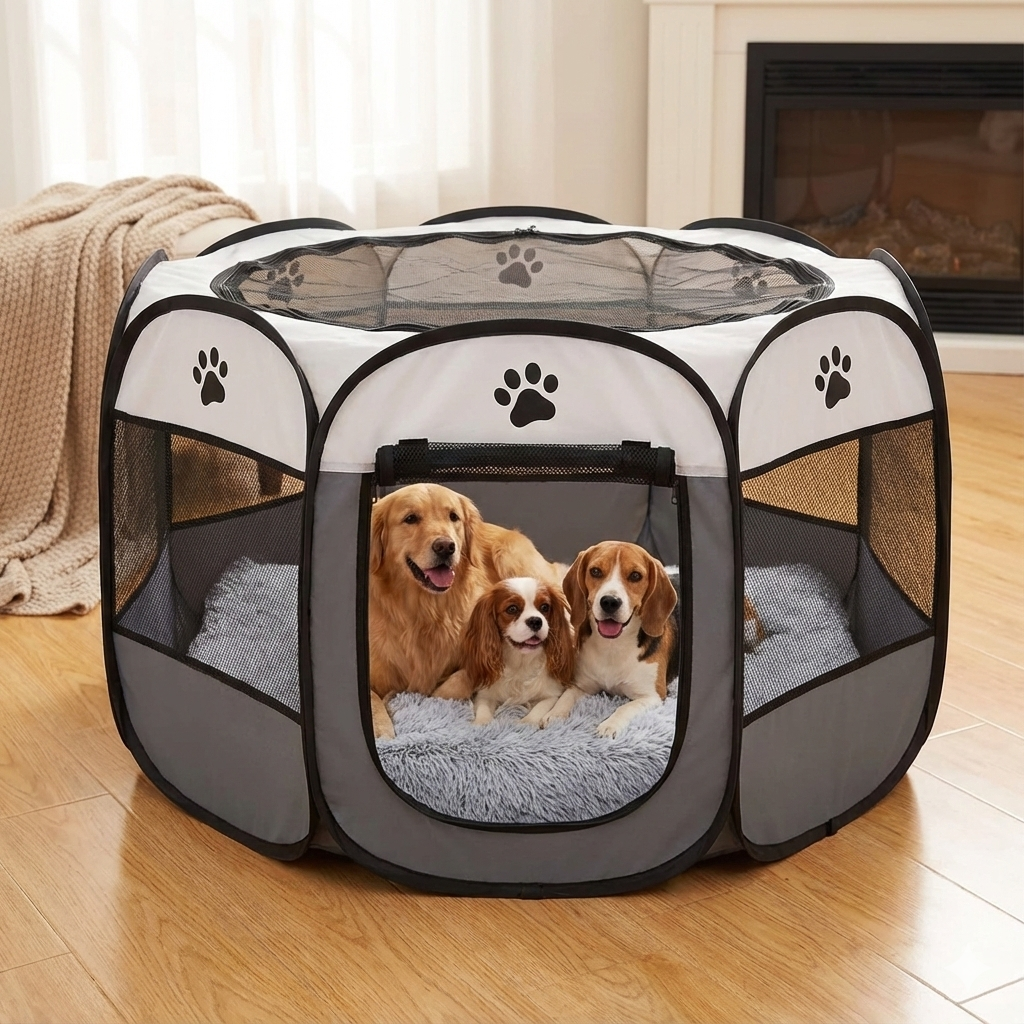 Pet Haven | Portable Dog Playpen with Breathable Mesh Panels | Secure Indoor and Outdoor Enclosure for Pets 2