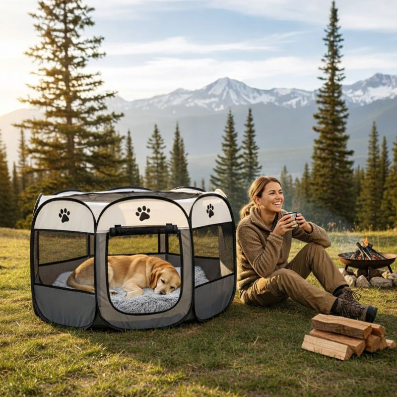 Pet Haven | Portable Dog Playpen with Breathable Mesh Panels | Secure Indoor and Outdoor Enclosure for Pets 8