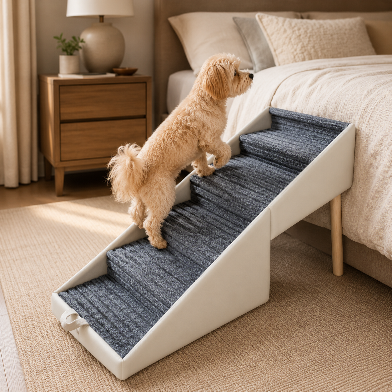 Pet Mobility Solutions | Dog Ramp and Steps with Non-Slip Surface | Foldable Design for Easy Access to Beds and Cars 0