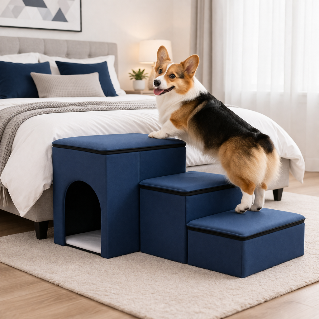 Pet Steps Collection | Dog Stairs for Bed with Foldable Eco-Friendly Design | Easy Access for Pets 2