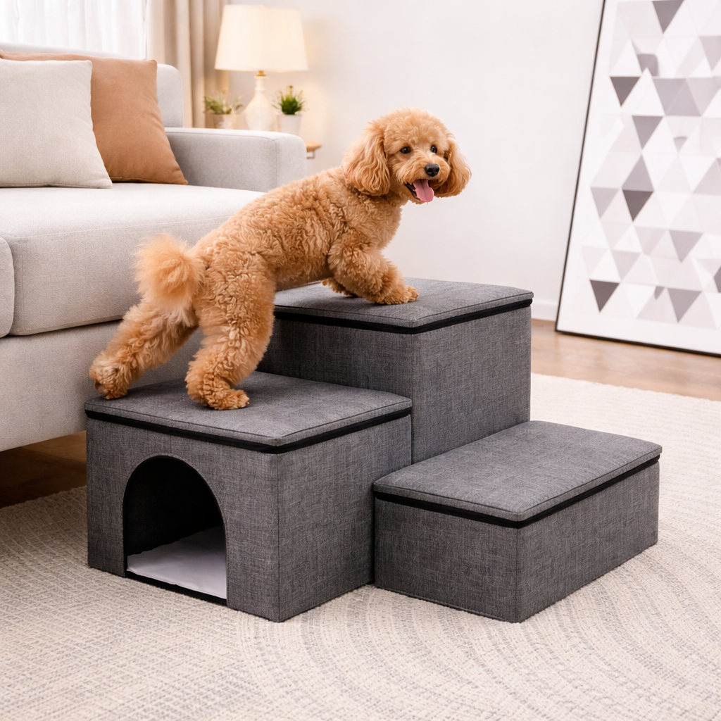 Pet Steps Collection | Dog Stairs for Bed with Foldable Eco-Friendly Design | Easy Access for Pets 5
