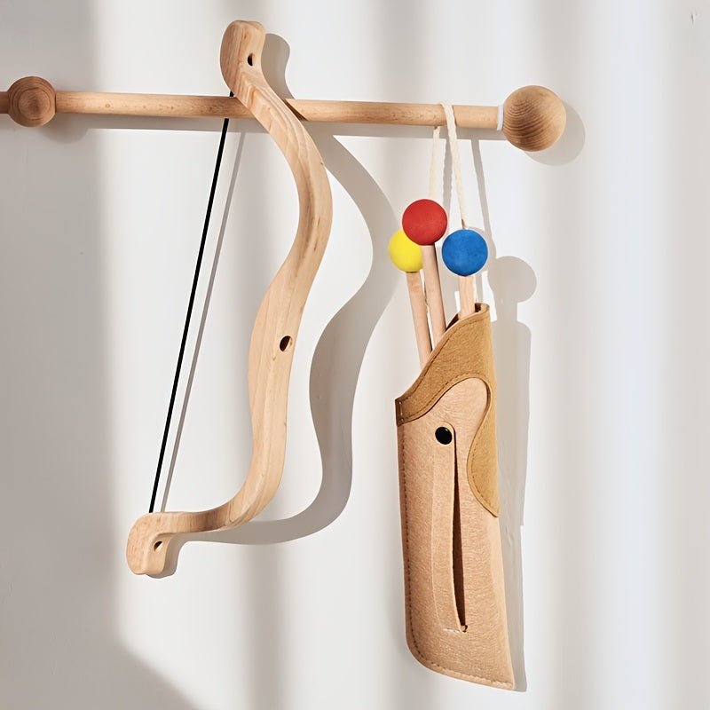 Arrow and Bow Set for Children, Wooden Toy Bow and Arrow with Quiver, Toys for 3 Year Olds, Childrens Archery Set_03