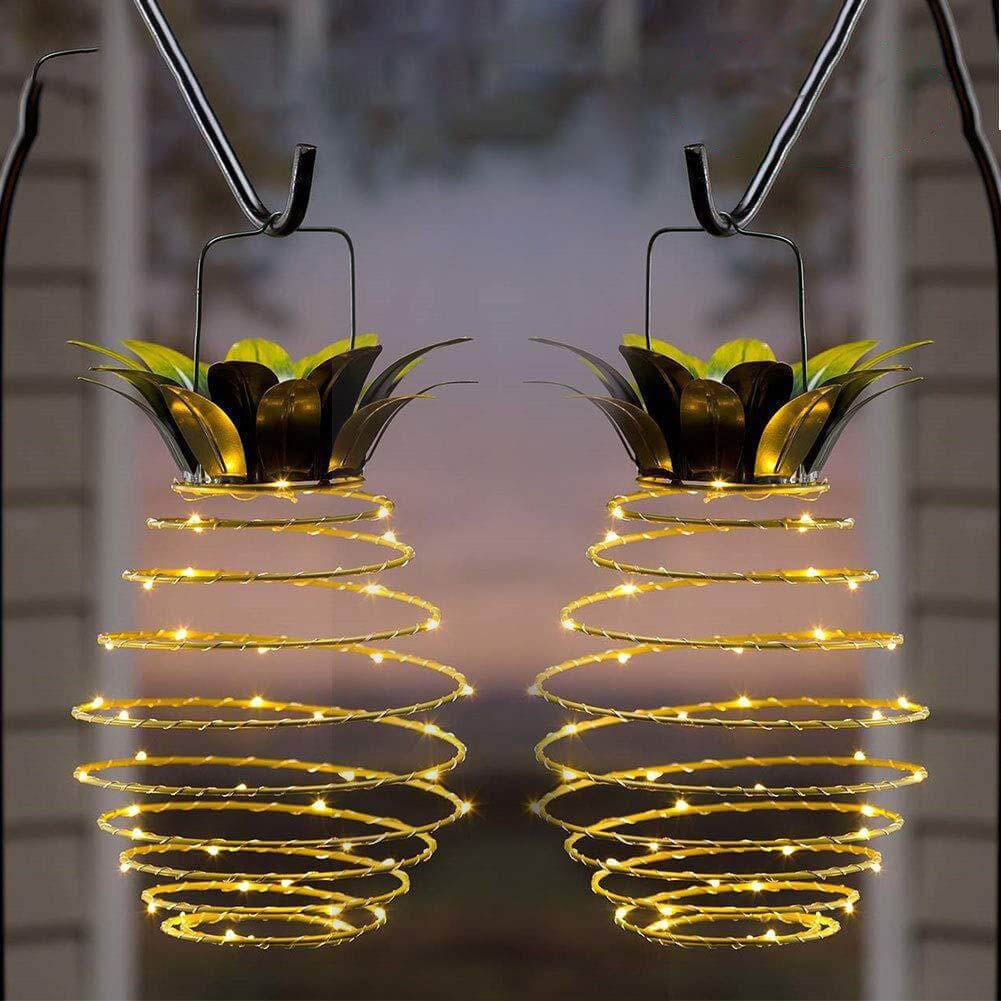 PineappleGlow | Charming Solar LED Hanging Lantern for Outdoor Spaces