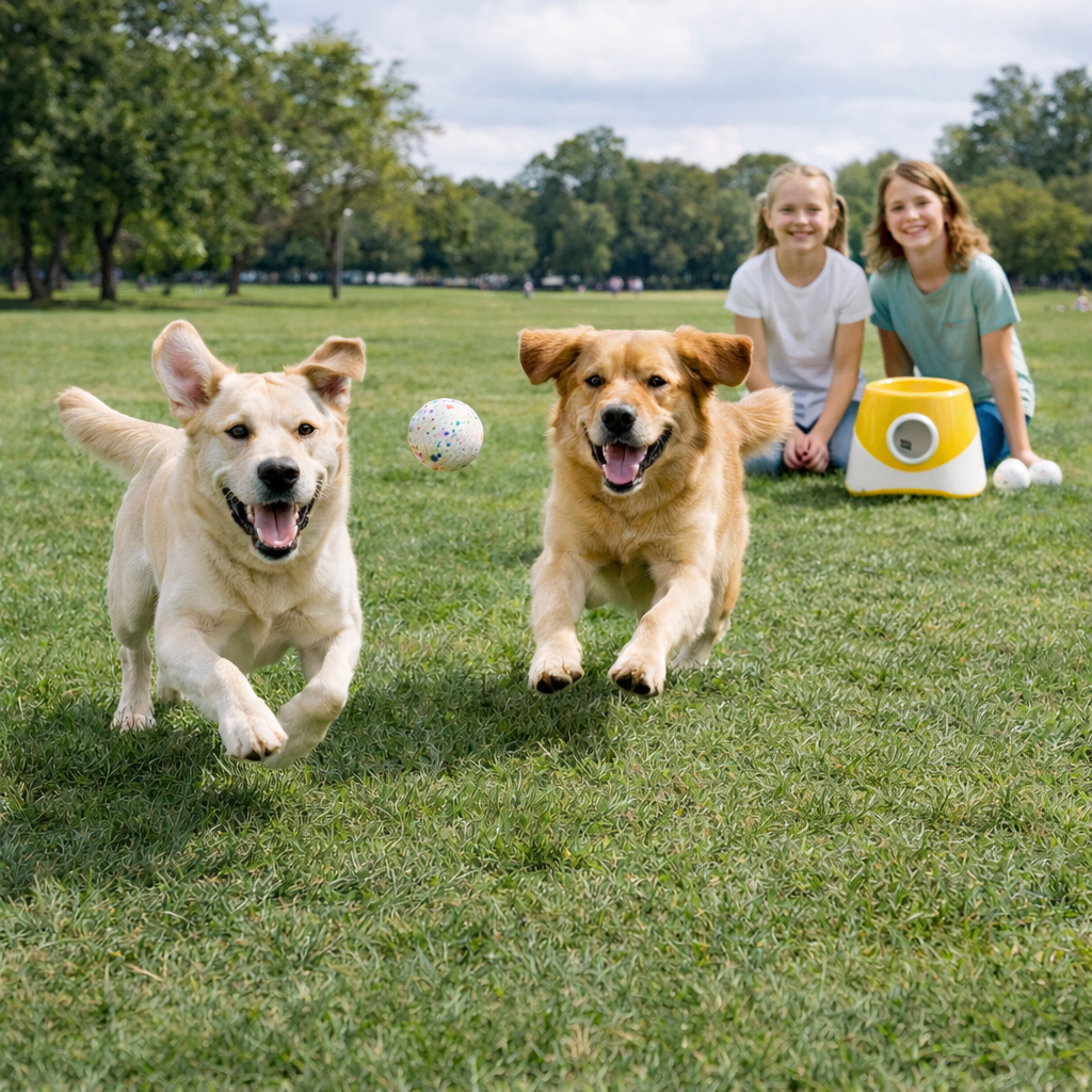 Playtime Buddy | Electronic Ball Launcher for Dogs with Adjustable Distance | Engaging Fetch Toy for Active Pets 6