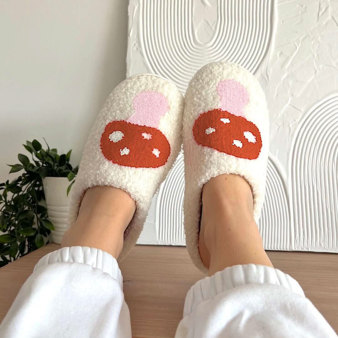 Womens Slippers, Fluffy Slippers with Heart Design and Non Slip Sole – image 6