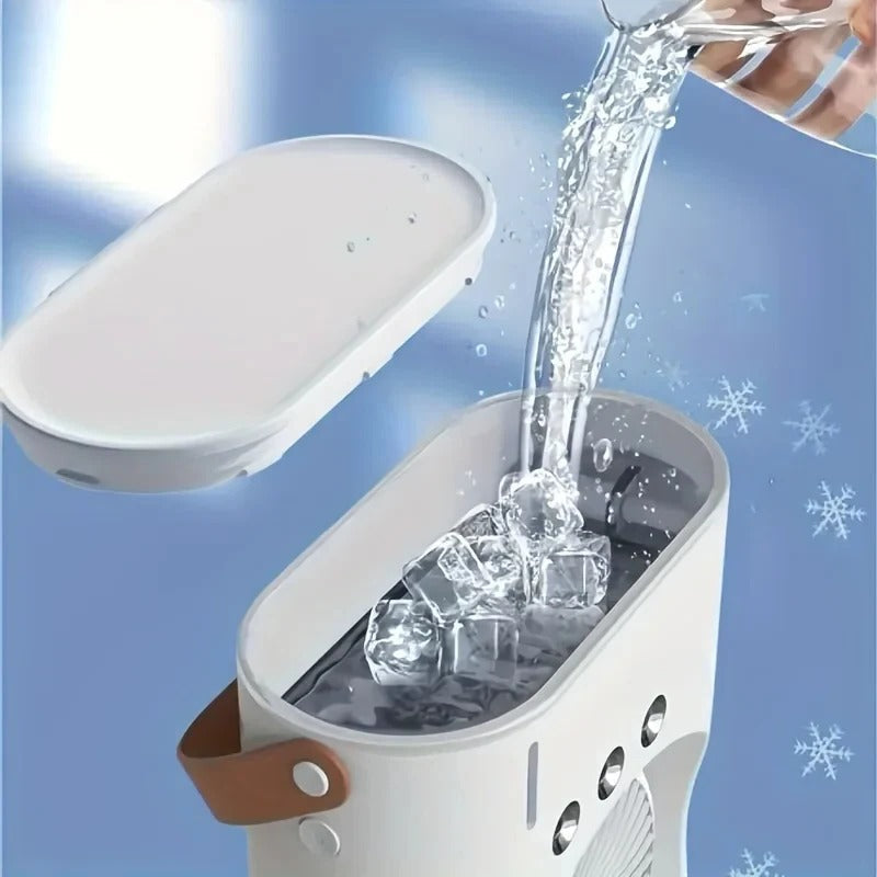 Portable Air Conditioner Fan | Dual Head Design with Mist Spray | USB Rechargeable for Personal Comfort